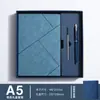 Caderno com logo personalizado, conjunto de caixa de presente para caderno espesso, diário para reuniões de negócios, bloco de notas A5 com capa de couro macio atacado