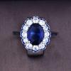 Celebrante on-line Live Hot Sale New Royal Sapphire Color Treasure Ring European and American Luxury Group Incrustado Full Diamond Opening Women's Ring
