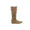 Primer Encuentro Temporada Aumentar Altura Estilo Coreano Hebilla Plisado Media Pantorrilla Acumulados Botas Mujer Otoño Invierno Nuevo Caqui Botas Largas