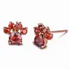 Ortografía Transfronteriza Más Explosiones Moda Huellas de Gato Cristal Rosa Ópalo Chapado en Oro Rosa Pendientes Pendientes Europeos y Americanos para Mujer Pendientes