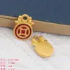 Año de nacimiento Dragón arena antigua oro galvanizado gota de aceite oro Qianlong agujero cruzado cabeza de pulsera cuerda de hilo de cuentas accesorios de joyería diy
