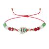 Pulsera Navideña de Dibujos Animados Ajustable Copo de Nieve Santa Árbol de Navidad Alce Vacaciones Pareja Cuerda de Mano Pulsera