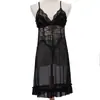 Camisón floral de encaje estilo francés transparente, camisola sexy de malla, lencería erótica, estilo de deseo puro, ropa de dormir fina para mujer 941