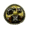 Botón Metálico Ovalado de Estrella y Luna Vintage Tachonado con Diamantes Para Camisa Superior Traje Abrigo Cárdigan Tejido Botones Decorativos