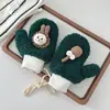 Moda Invernal Coreana Guantes para Niños Bebé Cálidos Forrados de Felpa Creativos de Peluche Cubre-dedos Lindos Super Lindos Guantes Cubre-dedos