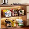 Em estoque utensílios de cozinha caixa de armazenamento retrátil transparente uso multi-cena caixa organizadora compartimento de armazenamento de itens diversos de grande capacidade
