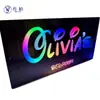 Espejo Iluminado con Nombre LED de 12 Colores para Sitios Web Independientes, Espejo Iluminado con Nombre Familiar Personalizado, Adorno de Mesita de Noche Regalo