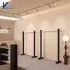 Estante de Exhibición para Tienda de Ropa Estante Isla de Acero Inoxidable Perchero Negro de Hierro Forjado Accesorios de Exhibición de Ropa Estante de Piso Estante