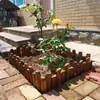 Valla de Madera Anticorrosiva Valla de Madera Maciza Carbonizada Valla Pequeña de Madera Decorativa para Exterior para Jardín de Flores de Patio, Huerto, Barandilla de Estacas de Madera