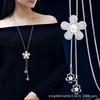 Corrente de lã longa versátil outono e inverno roupas femininas corrente pingente acessórios moda simples cristal jóias colar decorativo