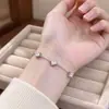 Pulseira simples vintage usada joia elegante francesa joia de diamante quadrado joia de diamante brilhante pulseira versátil estilo