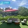 Móveis de Combinação de Mesa de Centro Sofá de Madeira Maciça Teak Simples para Exterior Pátio Externo Villa Ponto Turístico Jardim Design Criativo