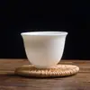 Taza de Té Gongfu Chami Fang Blanco Marfil Tazón de Té Individual Juego de Té de Cerámica Porcelana Blanca de Dehua Taza Pequeña para Cata de Té de Maestro