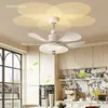 Luz de ventilador de techo estilo crema usada para sala de estar y comedor, luz de ventilador silenciosa de velocidad variable para uso doméstico, luz de ventilador de techo invisible para dormitorio