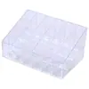 Estante Trapezoidal Transparente de Escritorio con 24 Compartimentos para Cosméticos Caja de Almacenamiento para Labiales Estante de Exhibición para el Hogar Estante de Almacenamiento para Cosméticos Organización