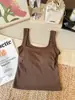 Regata de Algodão Puro com Gola Quadrada Plissada e Alças Largas para Mulheres, Top Listrado Doce e Picante de Verão com Bojos, Ajuste na Cintura, Adequado para Usar em Camadas ou como Peça Externa