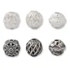 Prata Esterlina S925 Vintage Personalizado Vazado Quadrado Flor-Shaped Contas Espaçadoras Contas Lanterna Contas para Fio Corda Trançada Acessórios para Joias