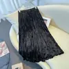 Falda midi de terciopelo 2026 nuevo estilo, falda plisada de terciopelo para otoño e invierno, de cintura alta, adelgazante, falda larga plisada, adecuada para figuras petite