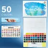 Set de caja de hierro de pigmento de acuarela sólida transfronterizo de 36 colores, pigmento sólido concentrado soluble en agua para viñeteado, 48 colores venta al por mayor de fábrica