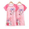 Camisón de niña 2025, nuevo pijama de verano de manga corta para niña, ropa de casa estilo occidental para niña grande, ropa exterior