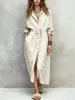 Colección Primavera y Otoño 2026: Marca Independiente Amazon Europeo y Americano Casual Nuevo Vestido Camisa con Cintura de Cordón Vestido de Corte Holgado