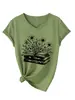Amazon eBay site independente casual da moda personalizada feminina floral livro gola V manga curta camiseta, comércio exterior em estoque