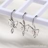 Pendientes pequeños de mariposa con forma de gancho para la oreja, chapados en cobre, de color oro auténtico de 18 quilates, hechos a mano, accesorios de joyería para las orejas.