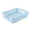 Cesta de Almacenamiento Grande de Plástico Simple Rectangular Hueca Escurridor Cesta de Almacenamiento para Frutas y Verduras Hogar Cesta de Almacenamiento para Latas y Libros
