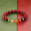 Pulseira Pixiu de Cinábrio do Ano de Vida Pulseira dos Cinco Deuses da Riqueza Alto Valor de Cor para Homens e Mulheres Alto Valor de Cor para Homens e Mulheres