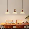 Araña de comedor vintage estilo francés, lámpara redonda de mesa de comedor de barra de mostrador de madera maciza con forma de OVNI estilo retro americano, lámpara de dormitorio, accesorios de iluminación Zhongshan