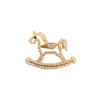 Alfinete de Colarinho Vermelho Zodiaco da Moda Tendência com Design Little Pony para o Ano do Cavalo, Broche de Strass para Festivais e Ocasiões Criativas