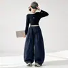 Pantalones de primavera y otoño para niñas 2026 nuevos pantalones casuales de trabajo de pierna recta de pierna ancha para estudiantes de secundaria