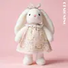 Muñeco de Peluche de Conejo Lindo con Orejas Largas y Flores, Muñeco de Consuelo, Compañero de Sueño, Regalo para Niñas