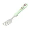 Acero inoxidable 304 cuchara Tenedor para bebé Niños aprenden a comer cuchara de entrenamiento Tenedor cuchara para autoalimentación vajilla para bebé
