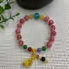 Pulsera de Jade Flor de Durazno Rosa Pulsera de Cuentas de Oblea de Fresa Pulsera Tesoro Color Cristal Vivo Suministro en Vivo