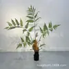 Helecho cabeza de mono seda dorada simulación árbol falso plantas de interior adornos para sala de estar grande helecho pelo dorado perro helecho en maceta planta verde biónica