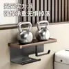 Soporte para secador de pelo de madera de nogal, montado en la pared sin taladro, para uso en el baño, soporte para secador de pelo, colgador de secador de pelo para baño