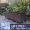 Maceta rectangular de plástico con polea para plantar verduras en el hogar, ideal para exteriores, balcón y jardín.