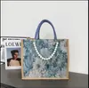 Bolso de Cadena de Perlas Tejidas Nuevo Bolso Tote de Gran Capacidad Bolso Bandolera de Viaje para Instagram Bolso de Mamá Bolso de Mano de Moda