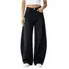 Pantalones vaqueros de pierna ancha para mujer, elásticos, lavados, corte holgado, diseño de pierna curva, tallas grandes, de tienda independiente Amazon transfronteriza europea y americana