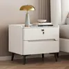 Mesa de noche de madera maciza con chapa de madera, lujo ligero, mesita de noche, mueble de noche, simple, para el hogar, de alta gama, moderno, almacenamiento para dormitorio, pequeño nuevo