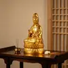Suministrado directamente por el fabricante: Estatua de Buda Guanyin Dorada, Bodhisattva Guanyin, decoración de estatua para adoración en templo casero