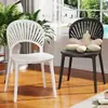 Cadeira de Plástico Nórdica Cadeira de Jantar para Casa Encosto Espessado Banqueta de Restaurante Oca Moderna Minimalista Casual Concha