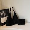 Bolso Estilo Universitario para Mujer Versátil Casual Hueco Tote Suede Mate Bolso de Hombro Bolso de Axila para Viajes de Mujer