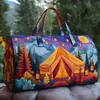 2026 Novo Modelo Transfronteiriço Estilo Pintura a Óleo Série 1 Curta Distância Portátil Acolchoada Bolsa de Viagem Multifuncional Esportiva Fitness