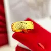 Joyería Jin Yicheng Joyería Chapada en Oro Anillo de Pareja Dragón y Fénix Estampado de Carácter de la Fortuna Anillo Bola de Dragón Anillo para Mujer Regalo de Cumpleaños