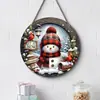 Decorações de rodelas de madeira de Natal transfronteiriças com grafite, Enfeites de parede e porta de Natal para casa, Decorações de árvore de Natal de madeira