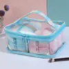 Bolsa de Maquiagem Listrada Colorida de Alta Qualidade Transfronteiriça, Bolsa de Armazenamento Impermeável Grande Capacidade para Viagem, Necessaire Fofa para Cosméticos