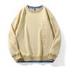 Suéter de cuello redondo con forro polar, engrosado, estampado de acero, para otoño e invierno, playera base, suéter para hombre, holgado, talla extra, cuello redondo, top térmico