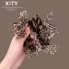 Scrunchie de Malla con Estampado de Leopardo Estilo Coreano Nuevo Retro 2026 para Mujer, Goma para el Cabello de Alta Gama, Accesorio para el Cabello Elegante y Versátil